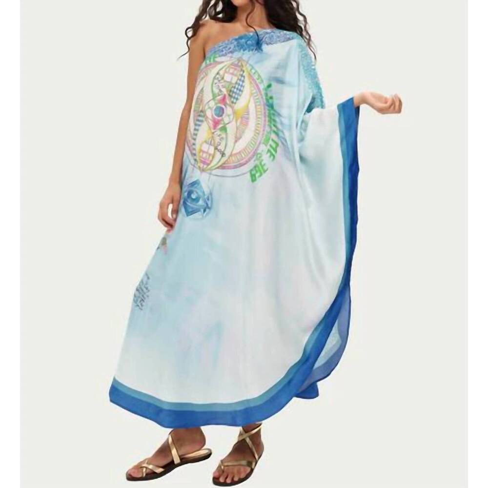 NEW ME369 sol one shoulder dress in turquoise
